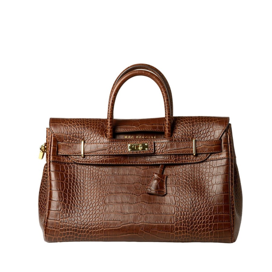 Femme Mac Douglas Sacs Pyla | Pyla Romy Grand Sac A Main Cuir Grain Croco