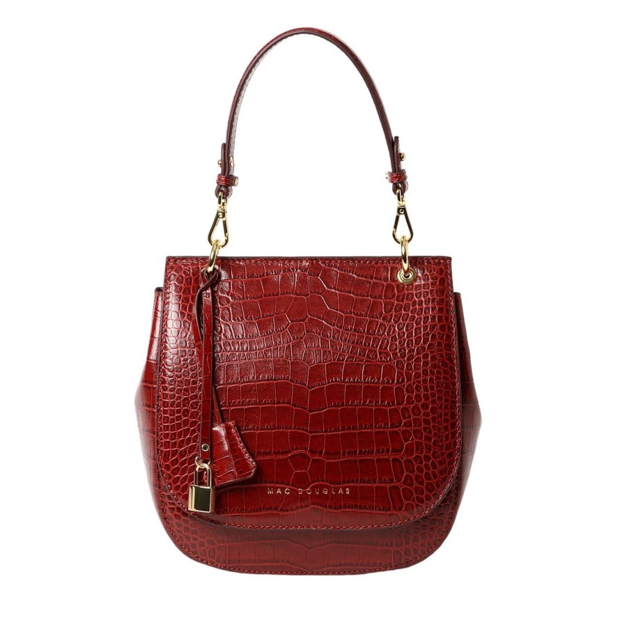 Femme Mac Douglas Besaces | Garance Romy Sac Besace Cuir Grain Croco