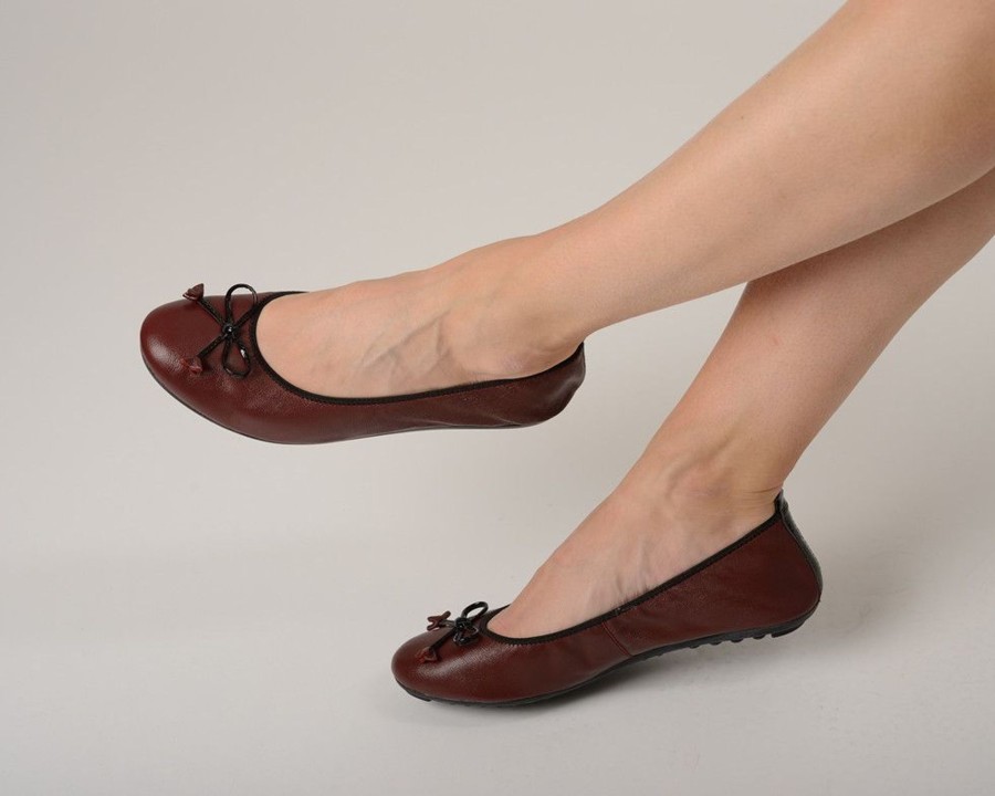 Femme Mac Douglas Ballerines | Ballerines Eliane Cuir D'Agneau Marron