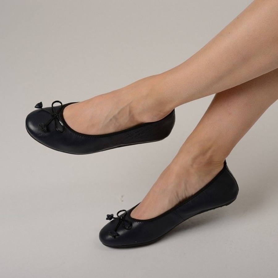 Femme Mac Douglas Ballerines | Ballerines Eliane Cuir D'Agneau Navy