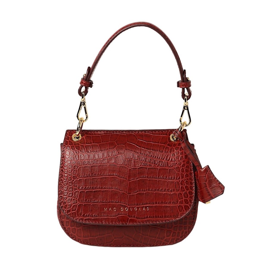 Femme Mac Douglas Besaces | Garance Romy Mini Sac Besace Cuir Grain Croco