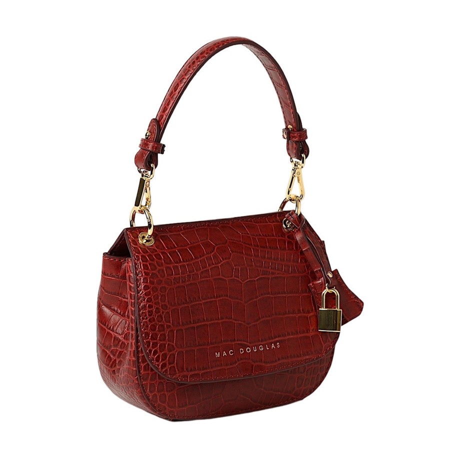 Femme Mac Douglas Besaces | Garance Romy Mini Sac Besace Cuir Grain Croco