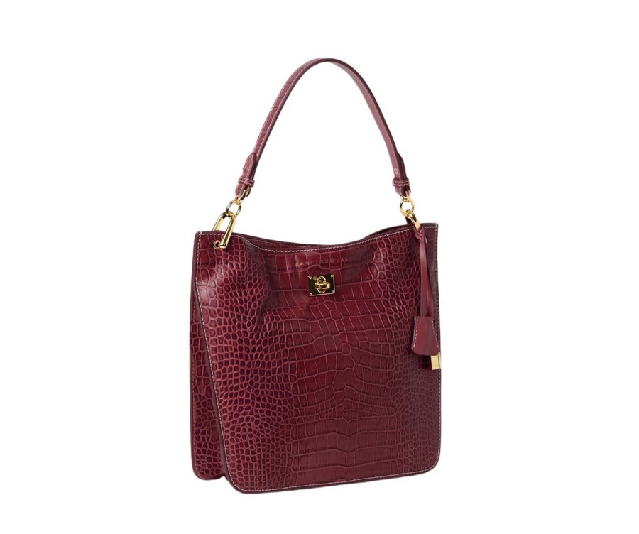 Femme Mac Douglas Sacs Portes Epaule | Kentucky Romy Sac Porte Epaule Cuir Grain Croco