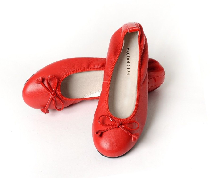 Femme Mac Douglas Ballerines | Ballerines Eliane Cuir D'Agneau Rouge