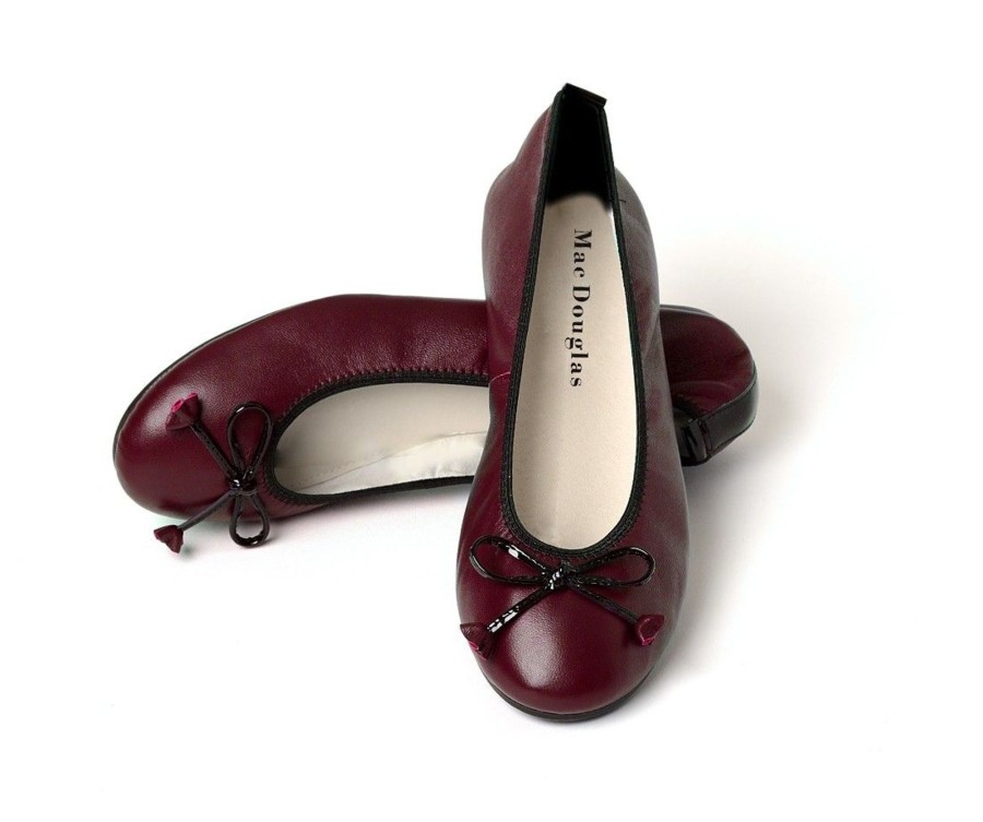 Femme Mac Douglas Ballerines | Ballerines Eliane Cuir D'Agneau Bordeaux