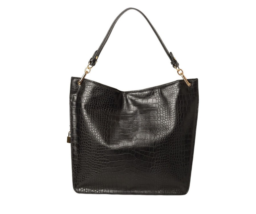 Femme Mac Douglas Sacs Portes Epaule | Kentucky Romy Grand Sac Porte Epaule Cuir Grain Croco