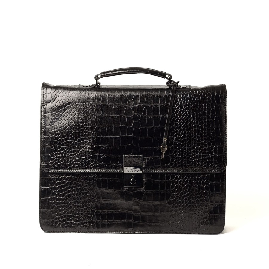 Homme Mac Douglas Serviettes | Eole Hary Serviette Facon Croco Noir