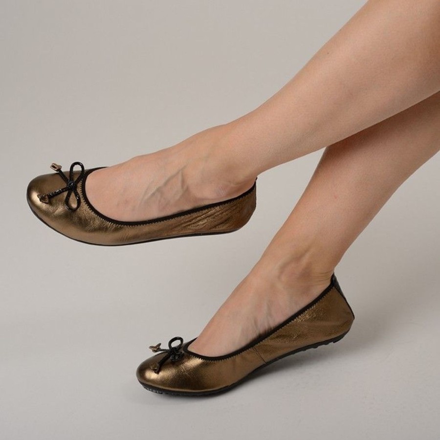 Femme Mac Douglas Ballerines | Ballerines Eliane Cuir D'Agneau Bronze