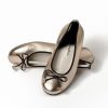 Femme Mac Douglas Ballerines | Ballerines Eliane Cuir D'Agneau Argent Metallise