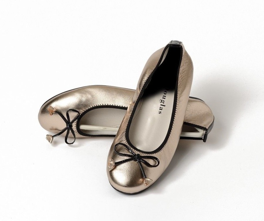 Femme Mac Douglas Ballerines | Ballerines Eliane Cuir D'Agneau Argent Metallise