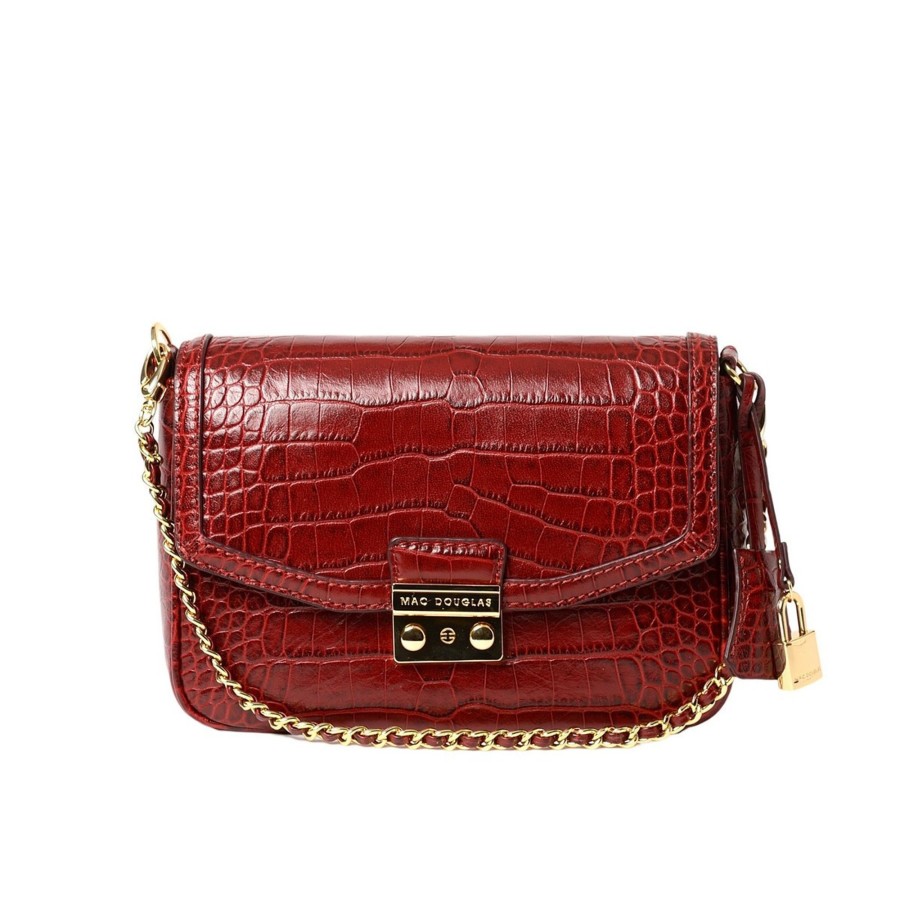 Femme Mac Douglas Sacs Bandouliere | Medan Romy Petit Sac Cuir Grain Croco