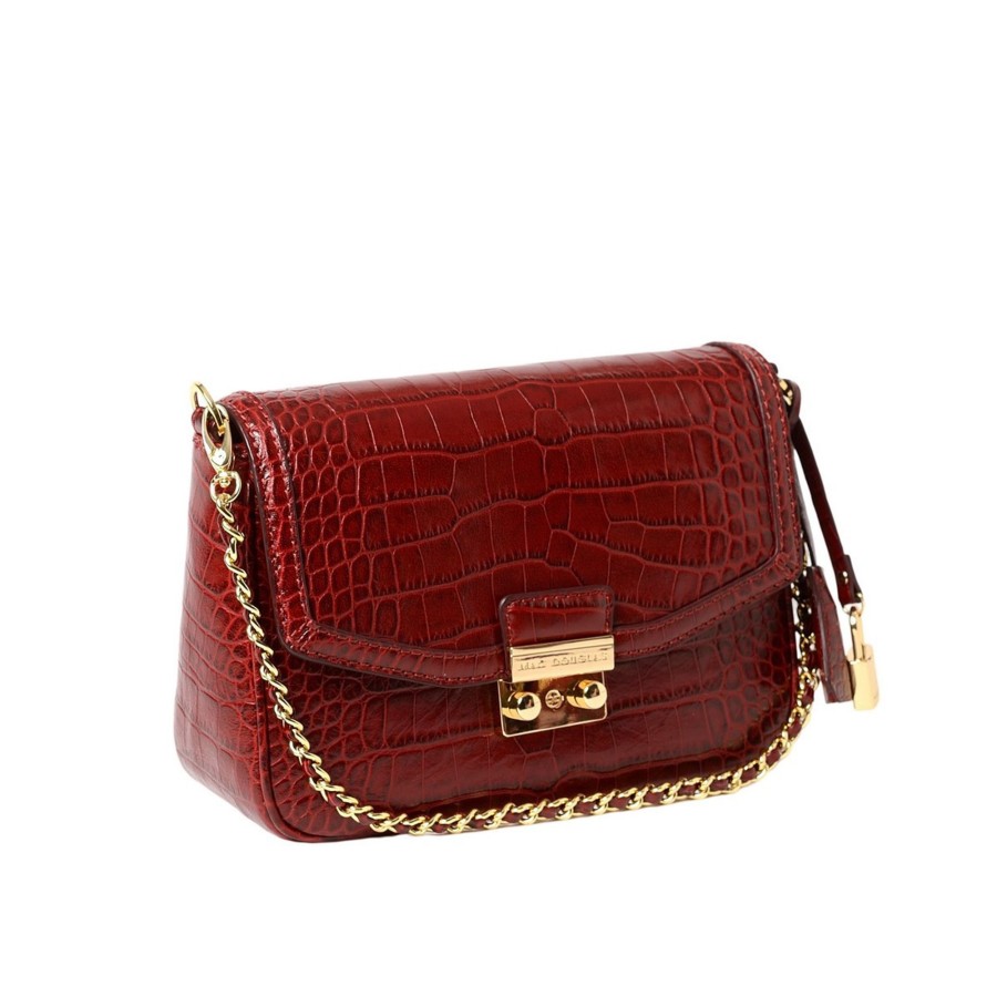 Femme Mac Douglas Sacs Bandouliere | Medan Romy Petit Sac Cuir Grain Croco