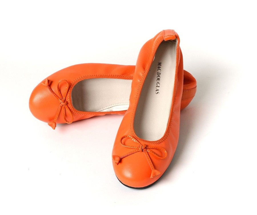 Femme Mac Douglas Ballerines | Ballerines Eliane Cuir D'Agneau Orange Citrouille