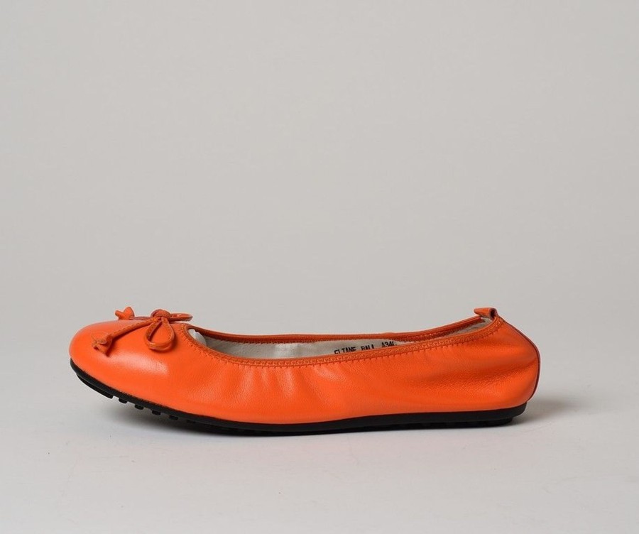 Femme Mac Douglas Ballerines | Ballerines Eliane Cuir D'Agneau Orange Citrouille