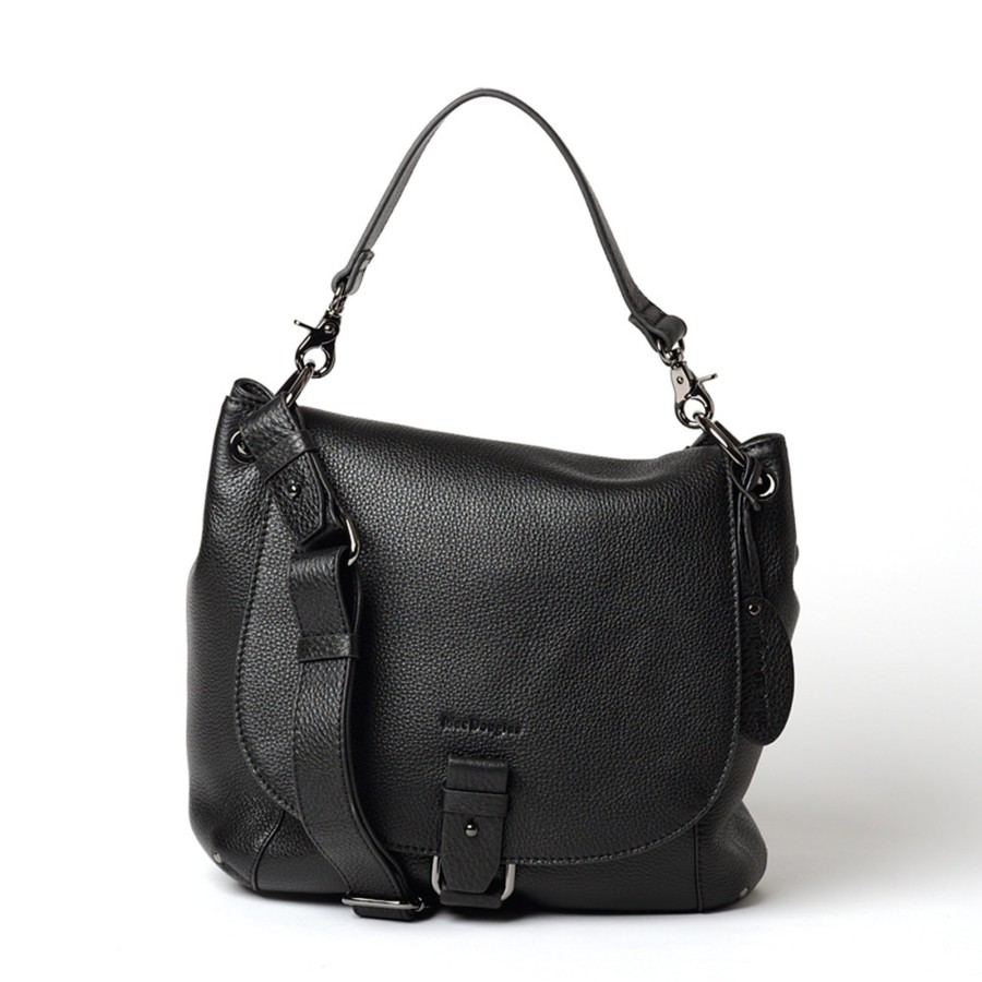 Femme Mac Douglas Besaces | Mandalay Vesuvio Grand Sac Besace Noir