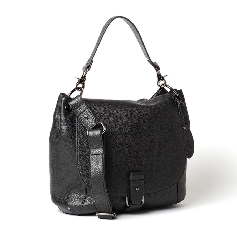 Femme Mac Douglas Besaces | Mandalay Vesuvio Grand Sac Besace Noir