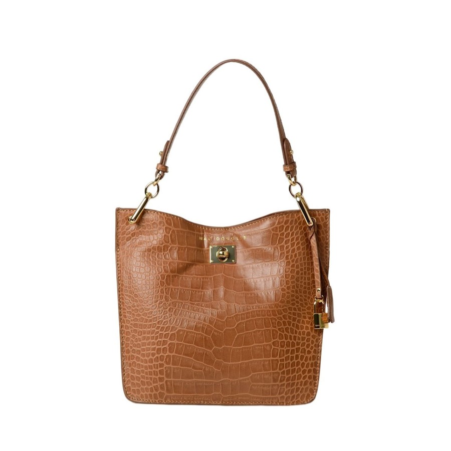 Femme Mac Douglas Sacs Portes Epaule | Kentucky Romy Petit Sac Porte Epaule Cuir Grain Croco