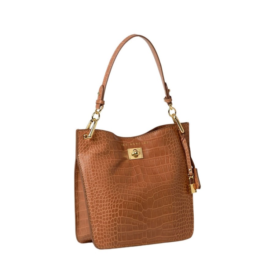 Femme Mac Douglas Sacs Portes Epaule | Kentucky Romy Petit Sac Porte Epaule Cuir Grain Croco