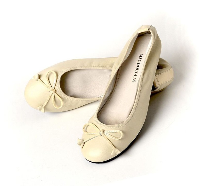 Femme Mac Douglas Ballerines | Ballerines Eliane Cuir D'Agneau Ecru