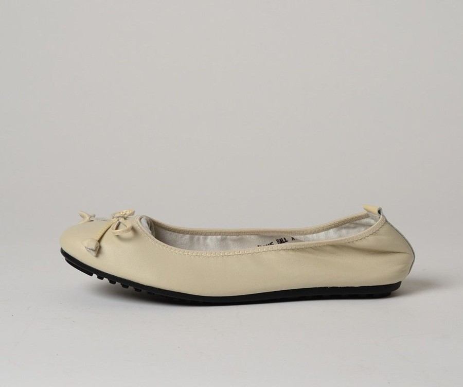 Femme Mac Douglas Ballerines | Ballerines Eliane Cuir D'Agneau Ecru