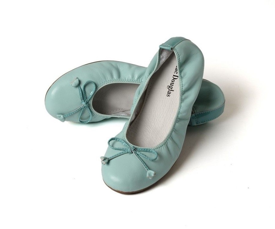 Femme Mac Douglas Ballerines | Ballerines Eliane Cuir D'Agneau Vert Amande