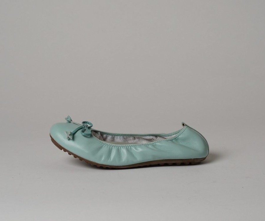 Femme Mac Douglas Ballerines | Ballerines Eliane Cuir D'Agneau Vert Amande